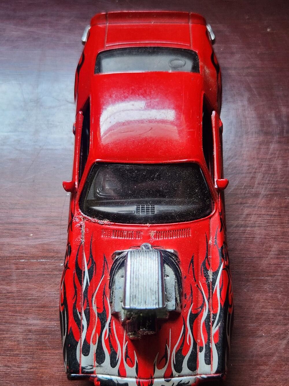 New Ray 1973 Pontiac Firebird Red Flames Diecast Muscle Car 1:64